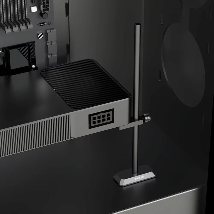 COOLMOON GH195 Desktop Computer Vertical Mounted Graphics Card Protection Shelf Metal Rod Magnetic Support Bracket, Color: Silver