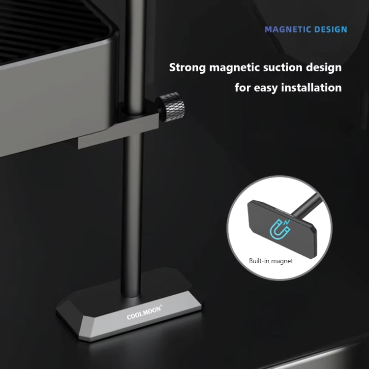 COOLMOON GH195 Desktop Computer Vertical Mounted Graphics Card Protection Shelf Metal Rod Magnetic Support Bracket, Color: Silver