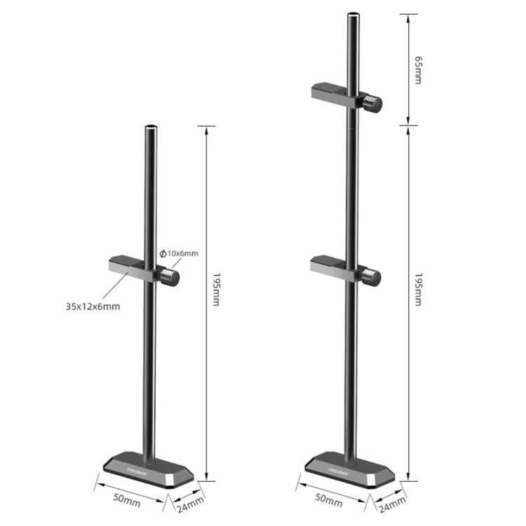 COOLMOON GH260 Desktop Computer Vertical Mounted Graphics Card Protection Shelf Metal Rod Magnetic Support Bracket, Color: GH260 Black