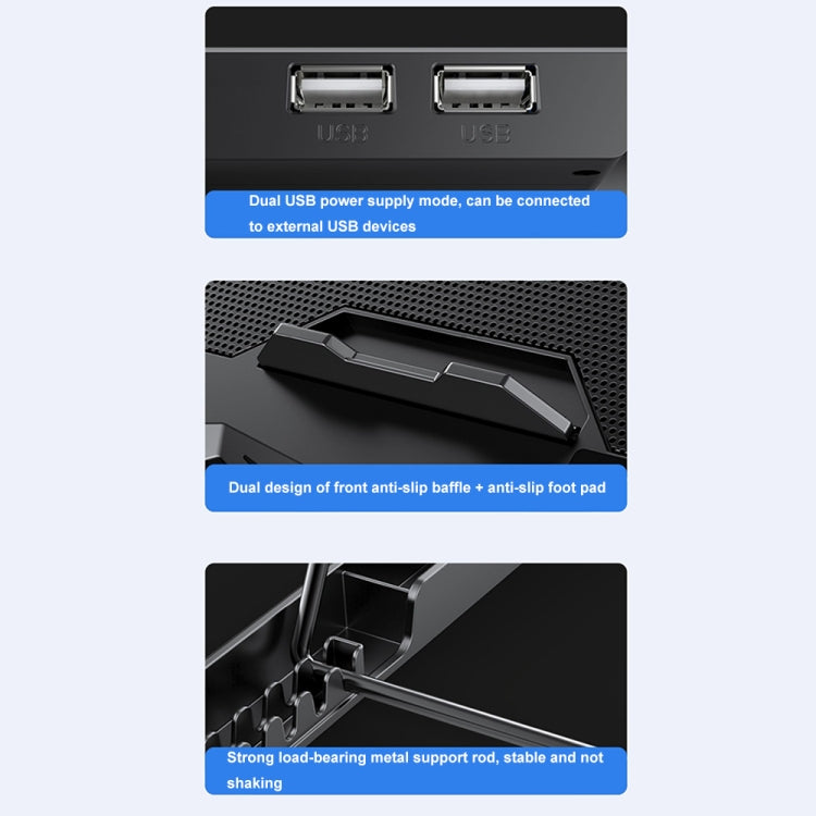 ICE COOREL K22 4-fans Adjustable Laptop Radiator Base with Atmosphere Light with LCD Display