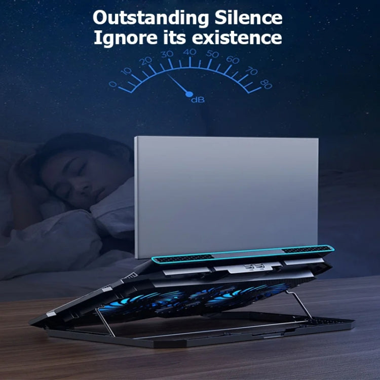 ICE COOREL K22 4-fans Adjustable Laptop Radiator Base with Atmosphere Light with LCD Display