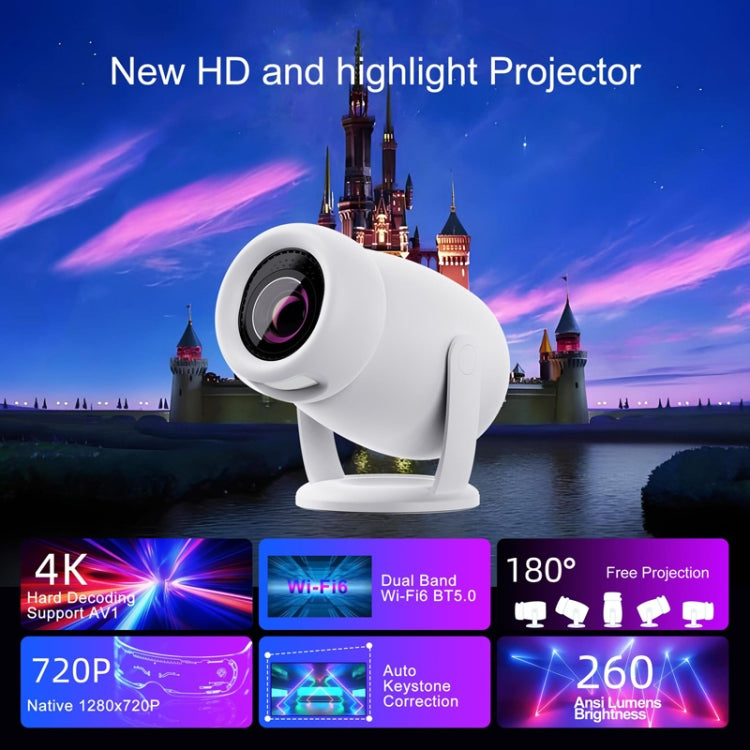 HY400 Android 12.0 System Intelligent Projector Portable Family Projector, US Plug, EU Plug, UK Plug, AU Plug