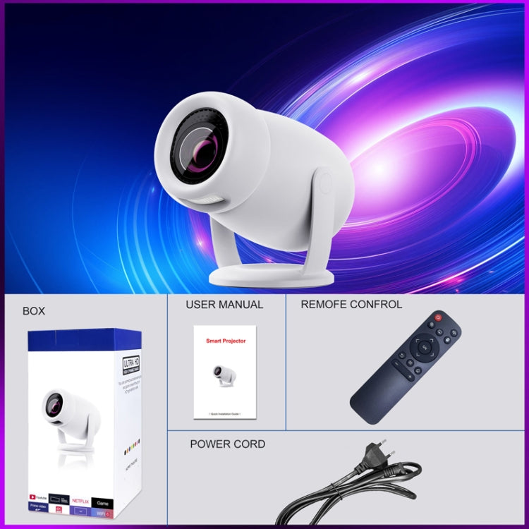 HY400 Android 12.0 System Intelligent Projector Portable Family Projector, US Plug, EU Plug, UK Plug, AU Plug
