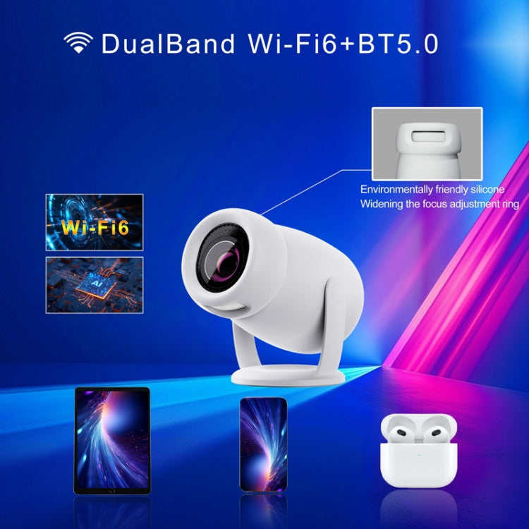 HY400 Android 12.0 System Intelligent Projector Portable Family Projector, US Plug, EU Plug, UK Plug, AU Plug
