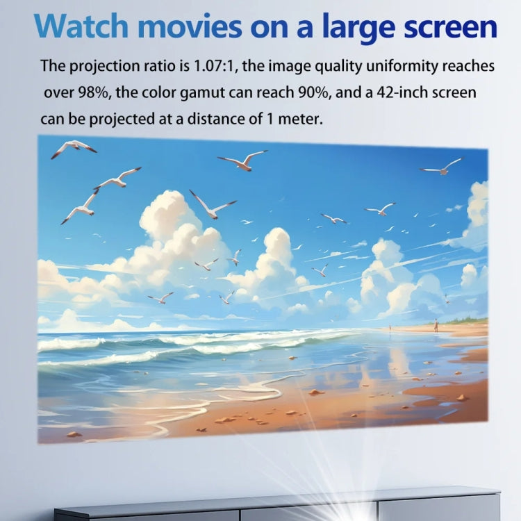 TOUMEI C900 Outdoor Portable Built-In Battery 4K HD Home Music Projector EU Plug(Black)