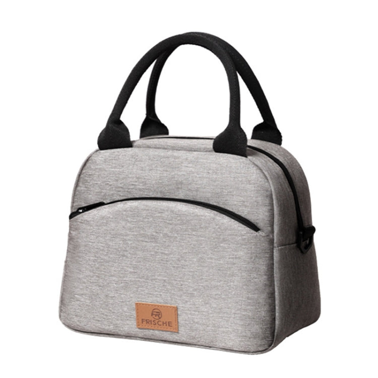 FRISCHE Portable Handheld Insulated Lunch Pack Outdoor Picnic Large Capacity Bento Bag(Gray)