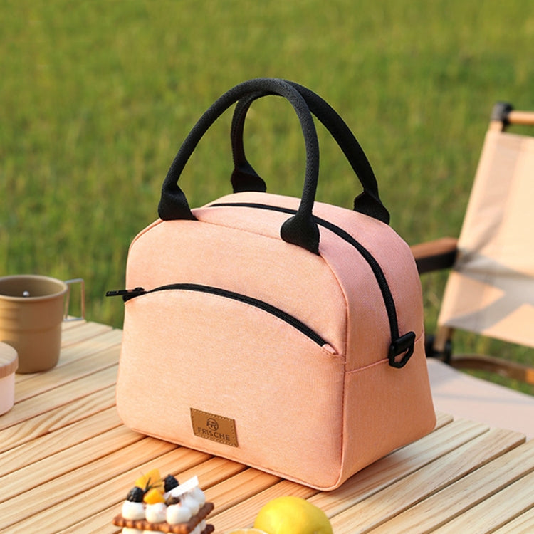 FRISCHE Portable Handheld Insulated Lunch Pack Outdoor Picnic Large Capacity Bento Bag(Gray)