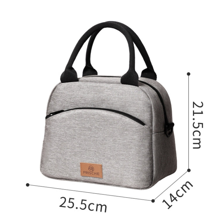 FRISCHE Portable Handheld Insulated Lunch Pack Outdoor Picnic Large Capacity Bento Bag(Gray)