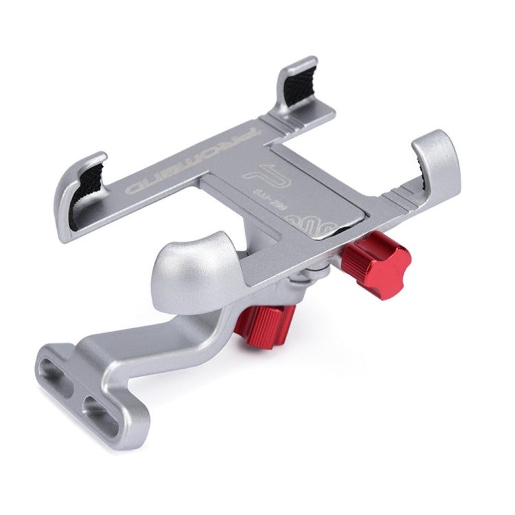 PROMEND Aluminum Alloy Cell Phone Holder Adjustable Angle Rotating Motorcycle Navigation Support, Style: SJJ-299B Handlebar Stand Silver