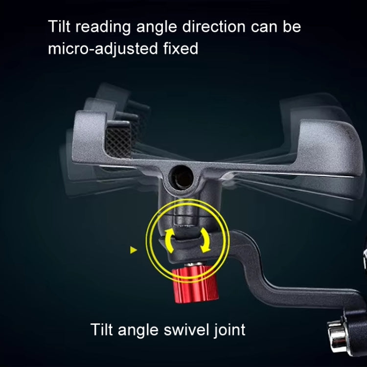 PROMEND Aluminum Alloy Cell Phone Holder Adjustable Angle Rotating Motorcycle Navigation Support, Style: SJJ-299B Handlebar Stand Silver