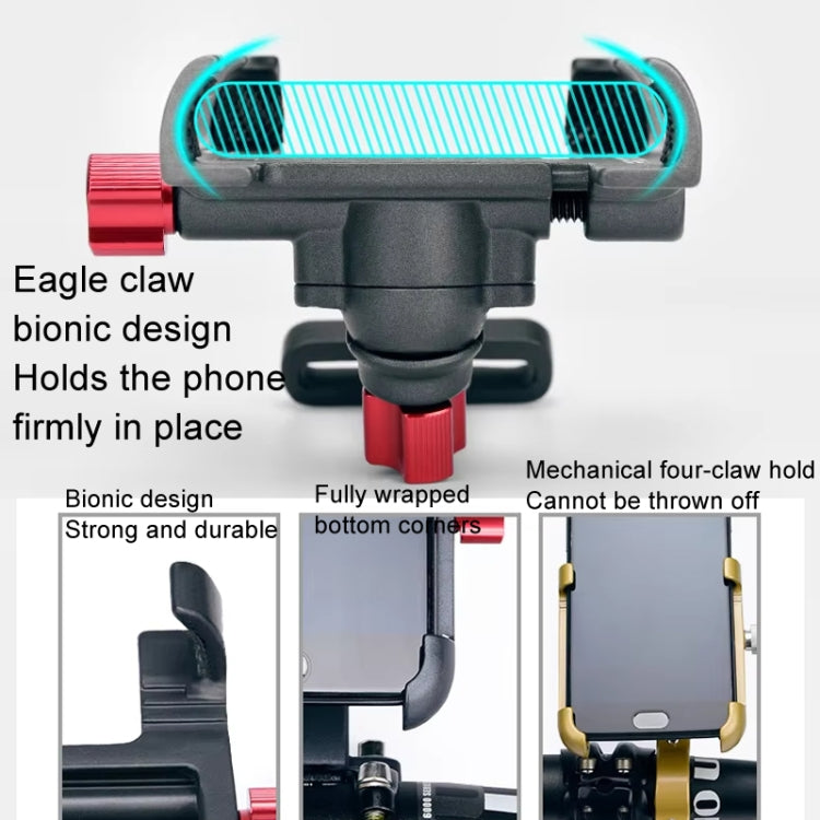 PROMEND Aluminum Alloy Cell Phone Holder Adjustable Angle Rotating Motorcycle Navigation Support, Style: SJJ-299B Handlebar Stand Silver