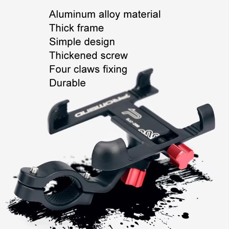 PROMEND Aluminum Alloy Cell Phone Holder Adjustable Angle Rotating Motorcycle Navigation Support, Style: SJJ-299E Rear View Mirror Titanium Color