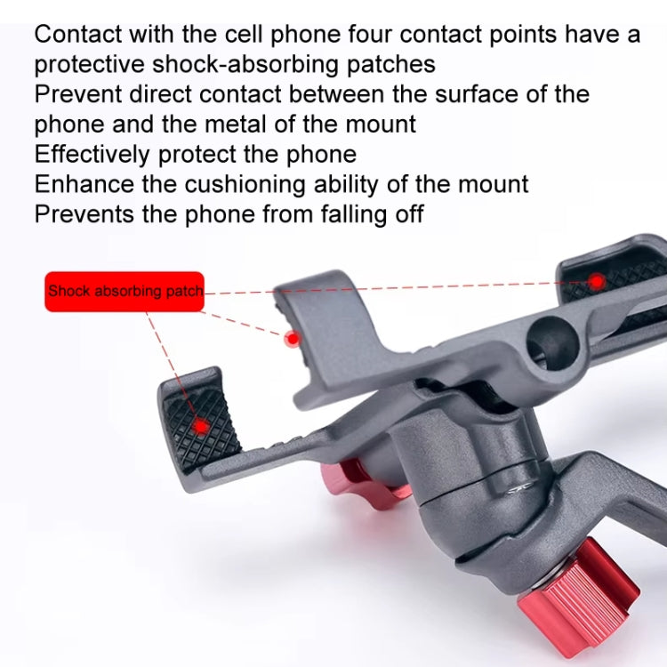 PROMEND Aluminum Alloy Cell Phone Holder Adjustable Angle Rotating Motorcycle Navigation Support, Style: SJJ-299E Rearview Mirror Silver