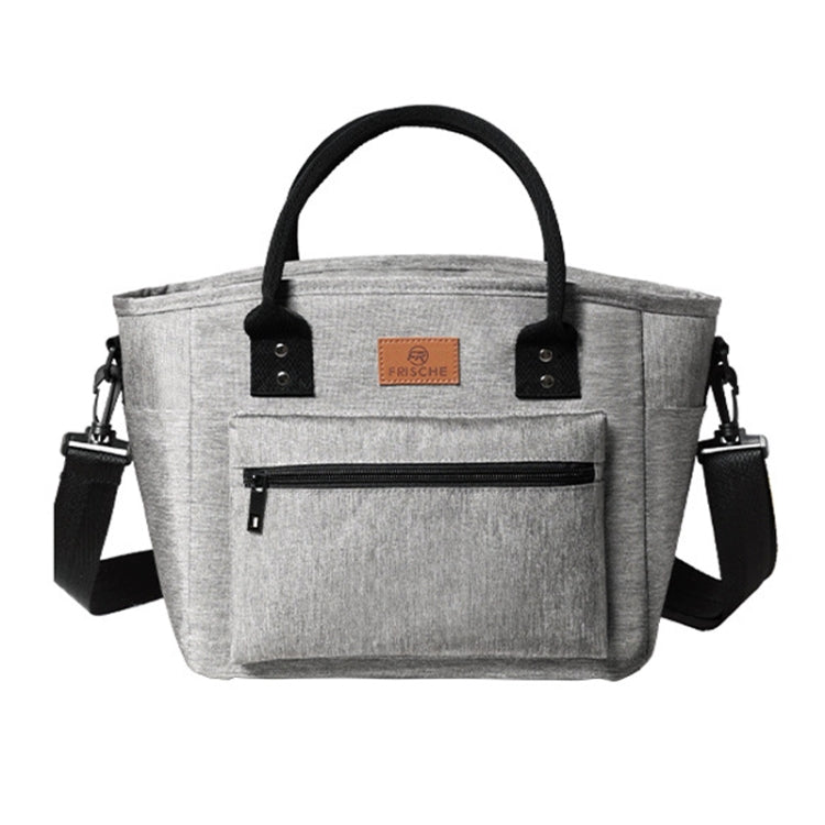 FRISCH Portable Handheld Insulated Lunch Pack Outdoor Picnic Thicked Bento Bag(Gray)