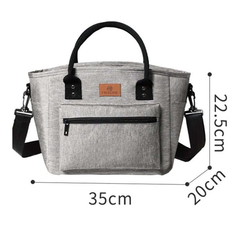 FRISCH Portable Handheld Insulated Lunch Pack Outdoor Picnic Thicked Bento Bag(Gray)