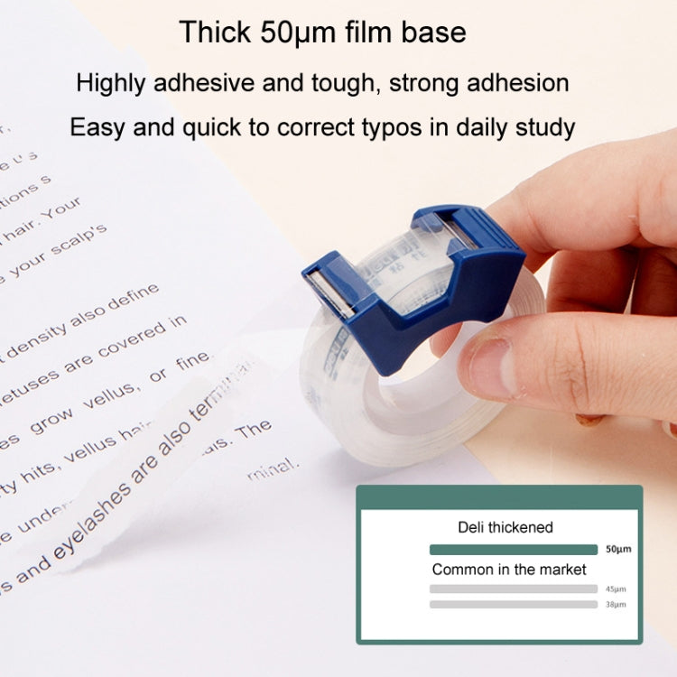 Deli Transparent Tape Student Stationery Office Correction Questions Sticky Typo Tape With Cutter