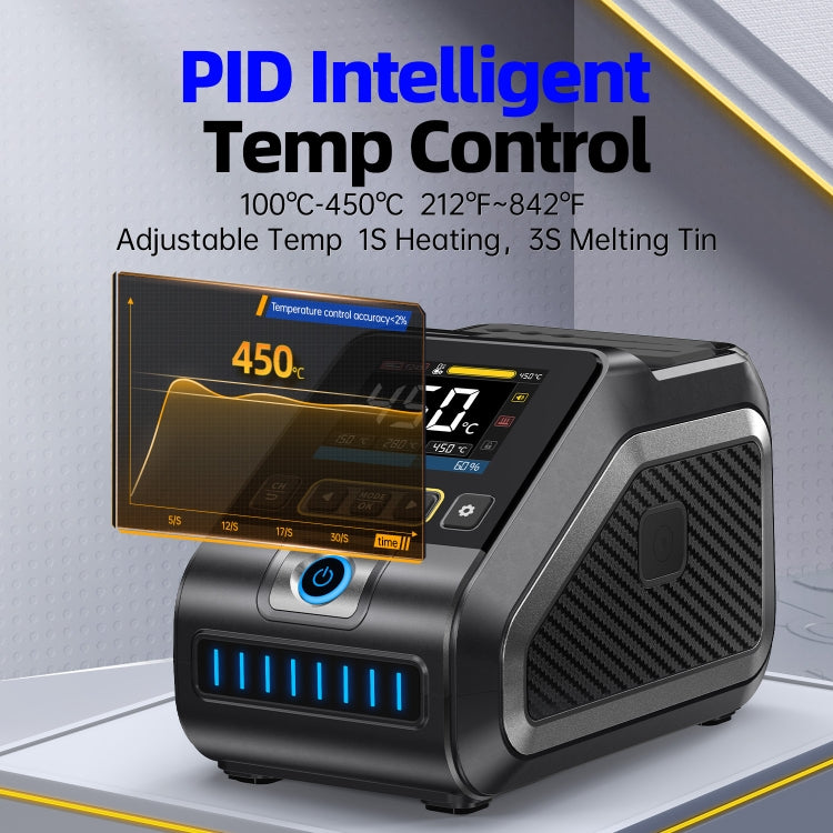 FNIRSI 200W Intelligent Constant Temperature Electric Soldering Iron Station, Set: US Plug F245 Upgrade 6 Heads