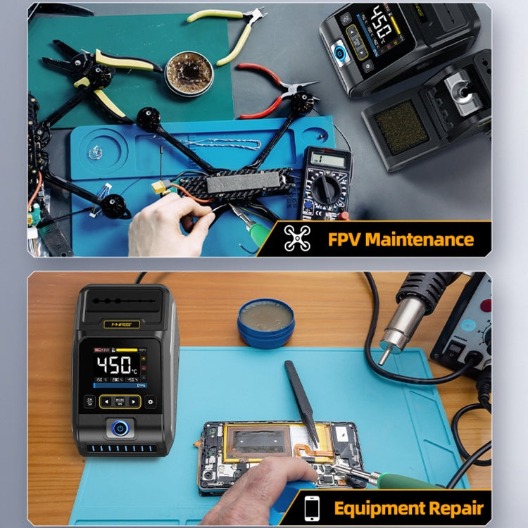 FNIRSI 200W Intelligent Constant Temperature Electric Soldering Iron Station, Set: EU Plug F210 K Head