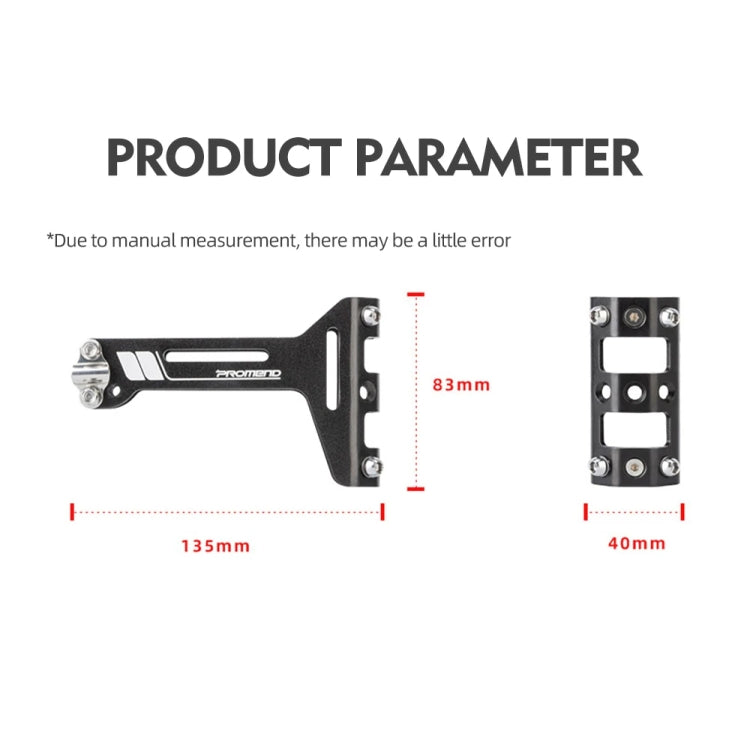 PROMEND FJJ-285 Water Bottle Cage Conversion Mount Aluminum Bicycle Cushion Dual Cup Holder Mounting Adapter, Color: Frosted Black