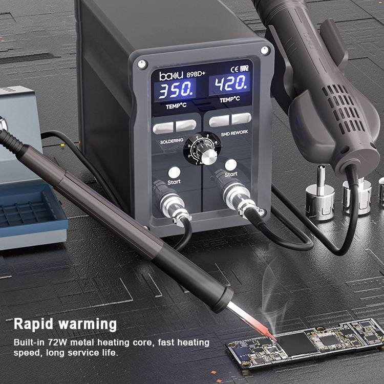 BAKU BA-898D+ T12 Solder Station Adjustable Temperature Electric Digital Soldering Iron For Phone Repair US Plug 110V