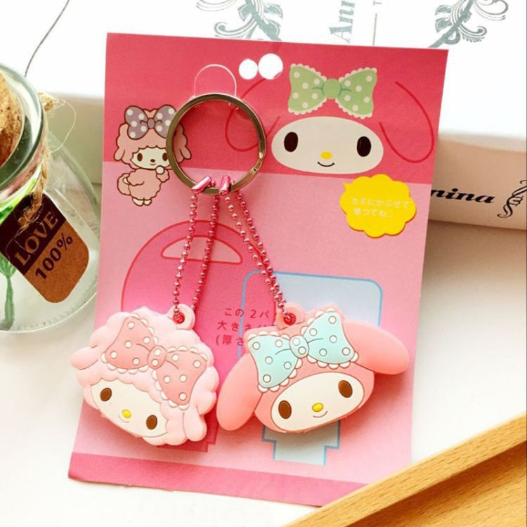 2pcs / Set Multi-Pattern Cartoon Keychain Lovely Key Hangers, Melody, Hello Kitty