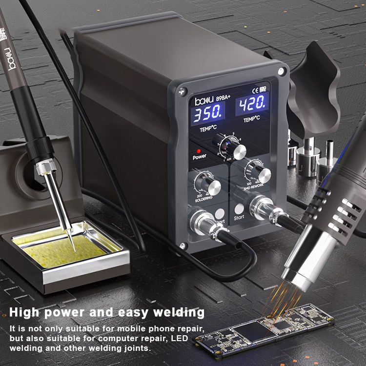 BAKU BA-898A+ 2-In-1 Soldering Station Hot Air Station Adjustable Temperature US Plug 110V
