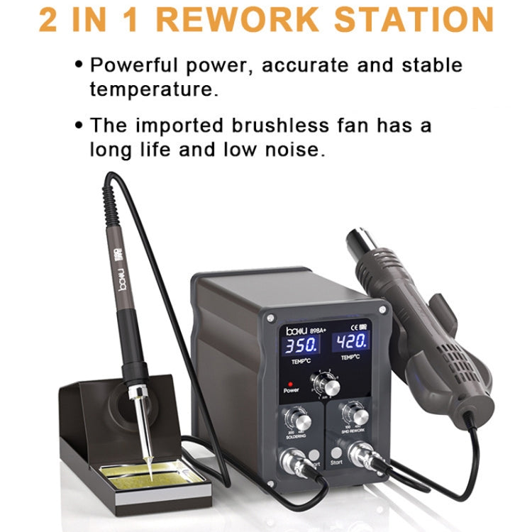 BAKU BA-898A+ 2-In-1 Soldering Station Hot Air Station Adjustable Temperature EU Plug 220V