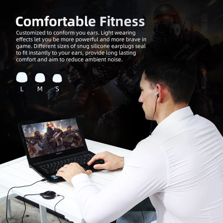 Bluedio LI PRO Cell Phone Wired In-Ear 3.5mm 7.1 Sound Card Gaming Computer Earphones(Black)