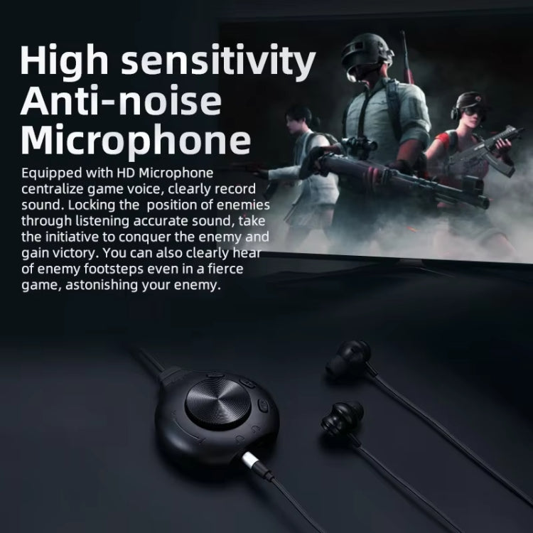 Bluedio LI PRO Cell Phone Wired In-Ear 3.5mm 7.1 Sound Card Gaming Computer Earphones(Black)