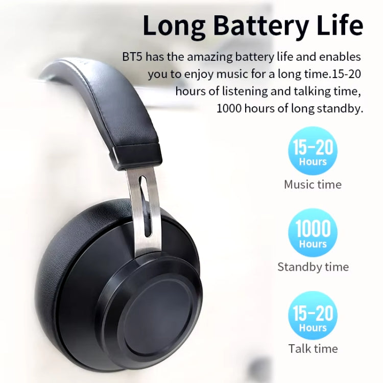 BT5 Bluetooth 5.0 Headband Headset(Black)