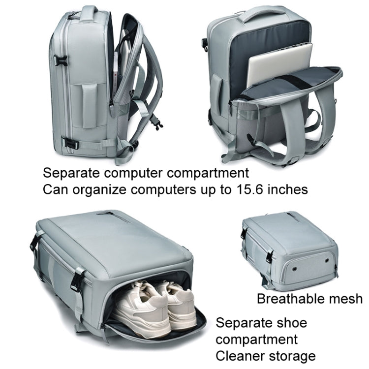 WEIXIER B722 Simple Style Large Capacity Travel Multifunctional Backpack(Beige)