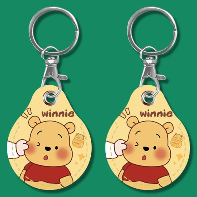 2pcs Cute Sensor Access Door Card Cover Keychain Elevator Water Drops Round Key Holder, Pinch Winnie the Pooh, Pinch Strawberry Bear, Purple Rabbit, Cookie Doraemon, Fortune Cat, Circus, Starry Bear, Starry Bunny, Rich Woman Red, Naughty Tiger, Fortune...