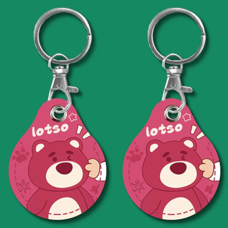 2pcs Cute Sensor Access Door Card Cover Keychain Elevator Water Drops Round Key Holder, Pinch Winnie the Pooh, Pinch Strawberry Bear, Purple Rabbit, Cookie Doraemon, Fortune Cat, Circus, Starry Bear, Starry Bunny, Rich Woman Red, Naughty Tiger, Fortune...