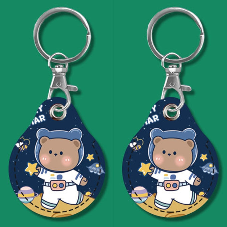 2pcs Cute Sensor Access Door Card Cover Keychain Elevator Water Drops Round Key Holder, Pinch Winnie the Pooh, Pinch Strawberry Bear, Purple Rabbit, Cookie Doraemon, Fortune Cat, Circus, Starry Bear, Starry Bunny, Rich Woman Red, Naughty Tiger, Fortune...