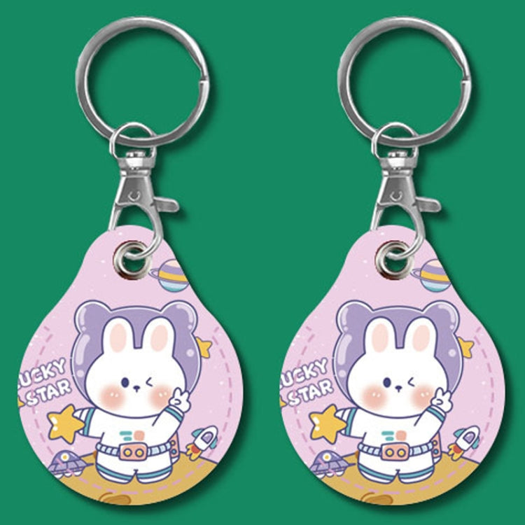 2pcs Cute Sensor Access Door Card Cover Keychain Elevator Water Drops Round Key Holder, Pinch Winnie the Pooh, Pinch Strawberry Bear, Purple Rabbit, Cookie Doraemon, Fortune Cat, Circus, Starry Bear, Starry Bunny, Rich Woman Red, Naughty Tiger, Fortune...
