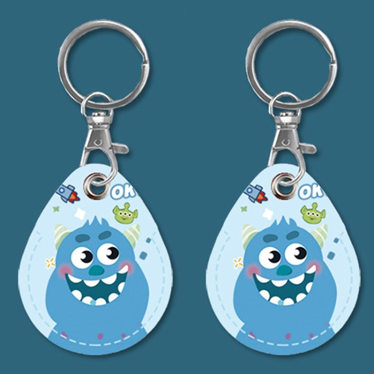 2pcs Cute Sensor Access Door Card Cover Keychain Elevator Water Drops Round Key Holder, Pinch Winnie the Pooh, Pinch Strawberry Bear, Purple Rabbit, Cookie Doraemon, Fortune Cat, Circus, Starry Bear, Starry Bunny, Rich Woman Red, Naughty Tiger, Fortune...