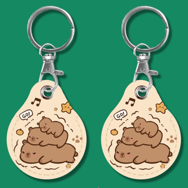 2pcs Cute Sensor Access Door Card Cover Keychain Elevator Water Drops Round Key Holder, Pinch Winnie the Pooh, Pinch Strawberry Bear, Purple Rabbit, Cookie Doraemon, Fortune Cat, Circus, Starry Bear, Starry Bunny, Rich Woman Red, Naughty Tiger, Fortune...