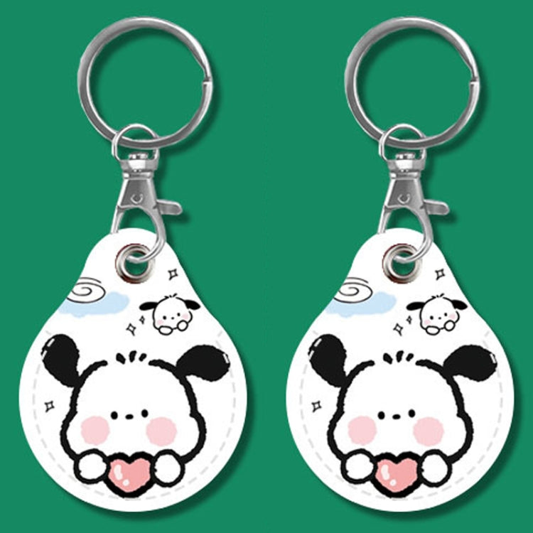2pcs Cute Sensor Access Door Card Cover Keychain Elevator Water Drops Round Key Holder, Lovely Pacha