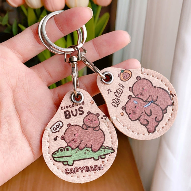 2pcs Cute Sensor Access Door Card Cover Keychain Elevator Water Drops Round Key Holder, Pinch Winnie the Pooh, Pinch Strawberry Bear, Purple Rabbit, Cookie Doraemon, Fortune Cat, Circus, Starry Bear, Starry Bunny, Rich Woman Red, Naughty Tiger, Fortune...