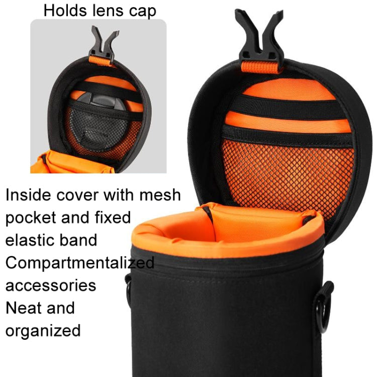 Cwatcun D157 DSLR Camera Lens Barrel Shockproof Thickened Digital Lens Bag Flip Lens Pouch, Color: Extra Large Black