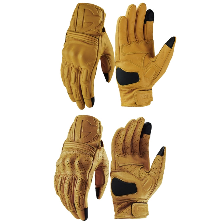 GHOST RACING Motorcycle Riding Anti-fall Warm Breathable Full-finger Gloves, Size: L(With Hole)