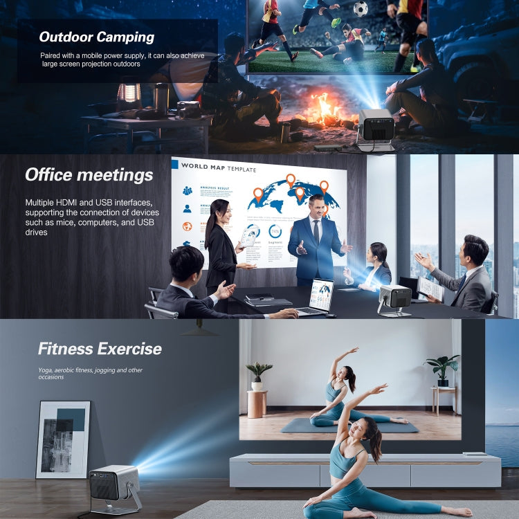 TOUMEI X6 4K HD Home Theater Office Teaching Microphone Karaoke Projector GTV Google Systems(US Plug)