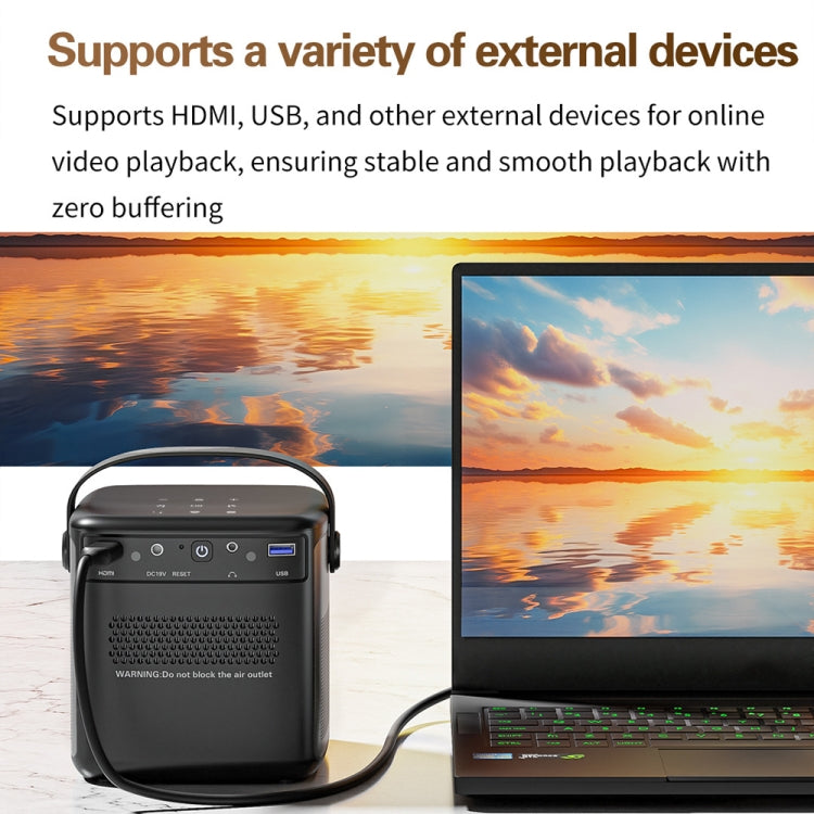 TOUMEI S8 1080P/4K DLP Android 11.OS Wifi 3D Wireless Projector UK Plug