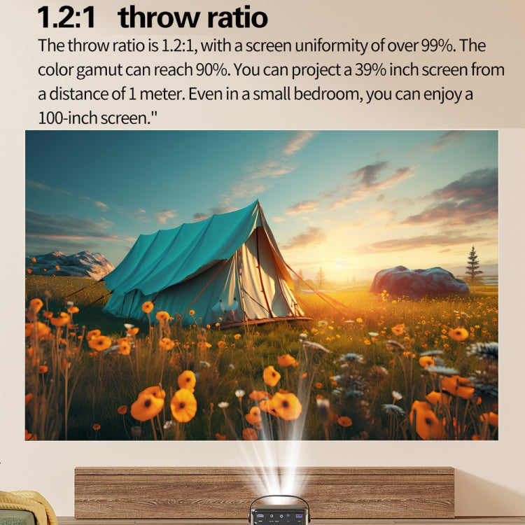 TOUMEI S8 1080P/4K DLP Android 11.OS Wifi 3D Wireless Projector UK Plug