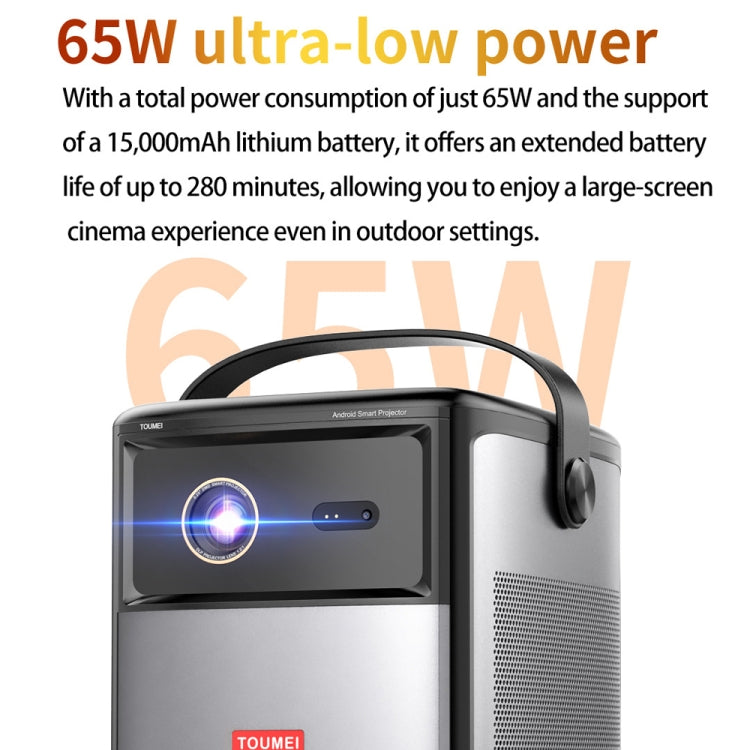 TOUMEI S8 1080P/4K DLP Android 11.OS Wifi 3D Wireless Projector UK Plug