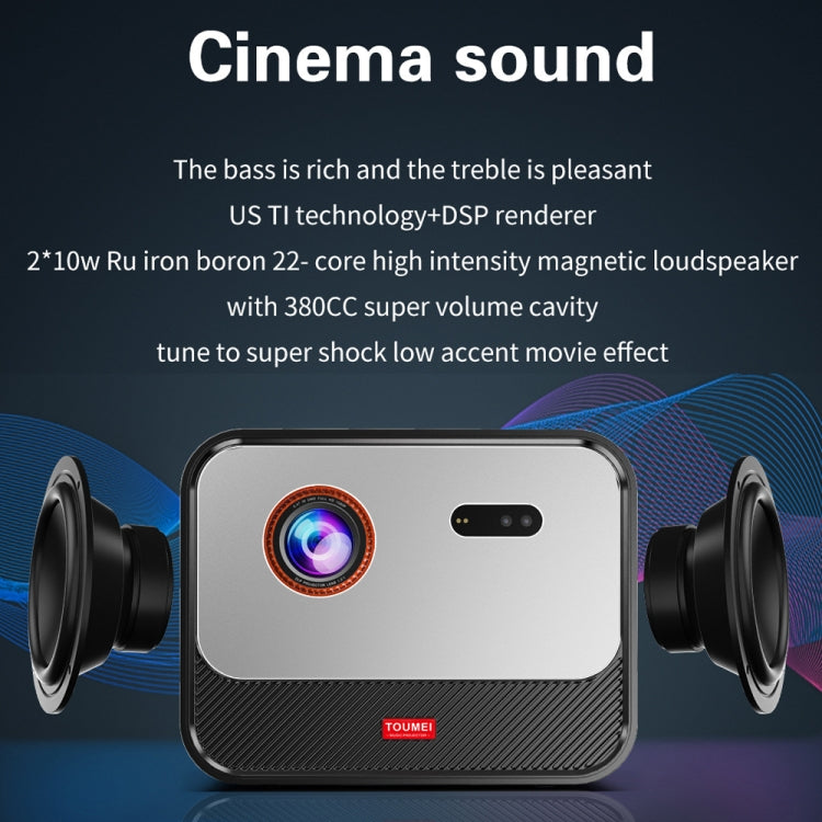 TOUMEI X5 Home Theater DLP Projector HD High Bright 1080P Projector UK Plug(Gray)