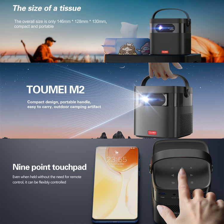 TOUMEI M2 Built-In Large Capacity Battery Outdoor Projector Handheld Portable Projection UK Plug