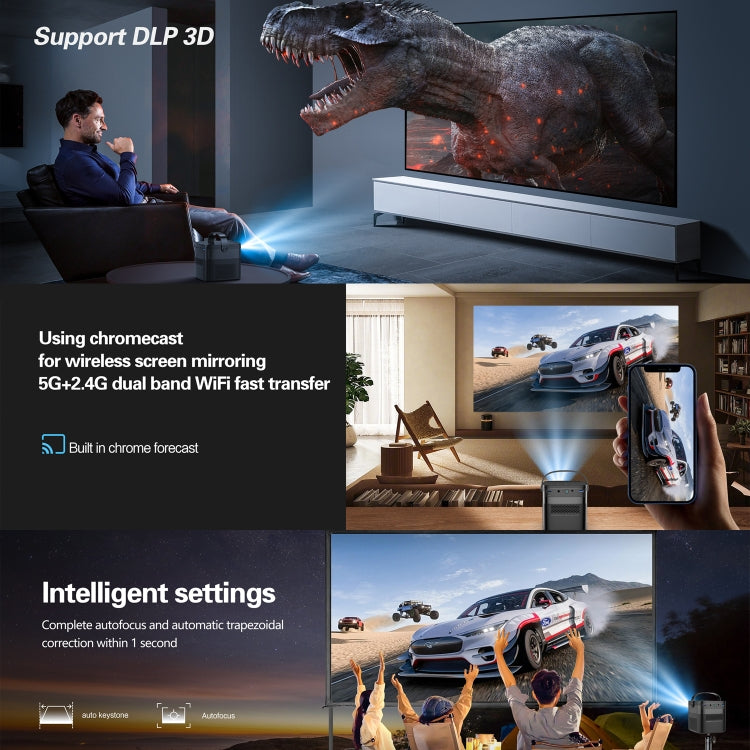 TOUMEI M2 Built-In Large Capacity Battery Outdoor Projector Handheld Portable Projection US Plug
