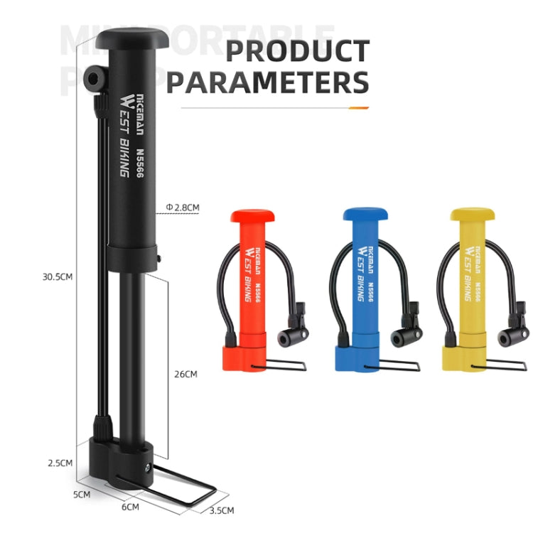 WEST BIKING Mini Bicycle Pump Cycling Equipment(Blue)