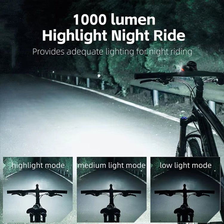 WEST BIKING Bicycle High Lumen Type-C Aluminum Alloy Headlight, Specification: Light + Aluminum Alloy Integrated Handlebar Computer Holder